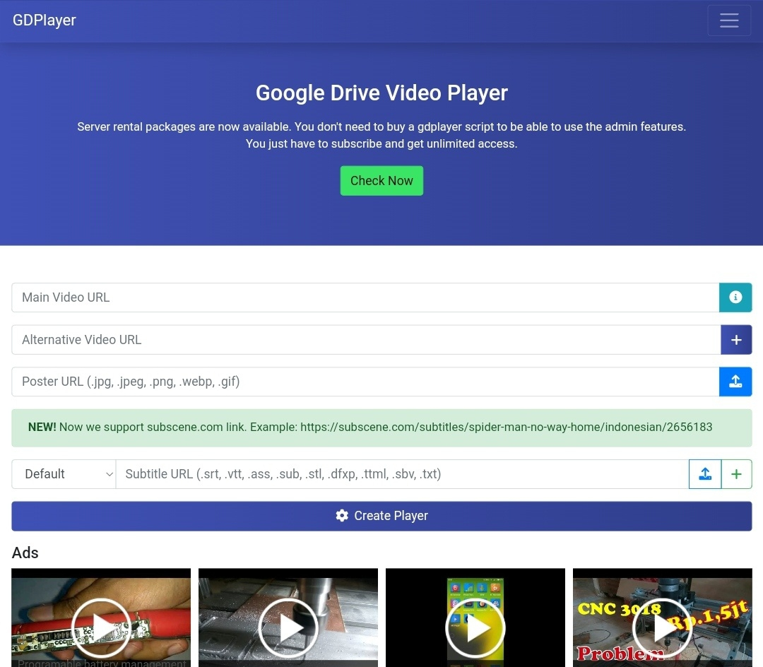 GDPlayerTop Google Drive Video Player PHP Script-1.webp