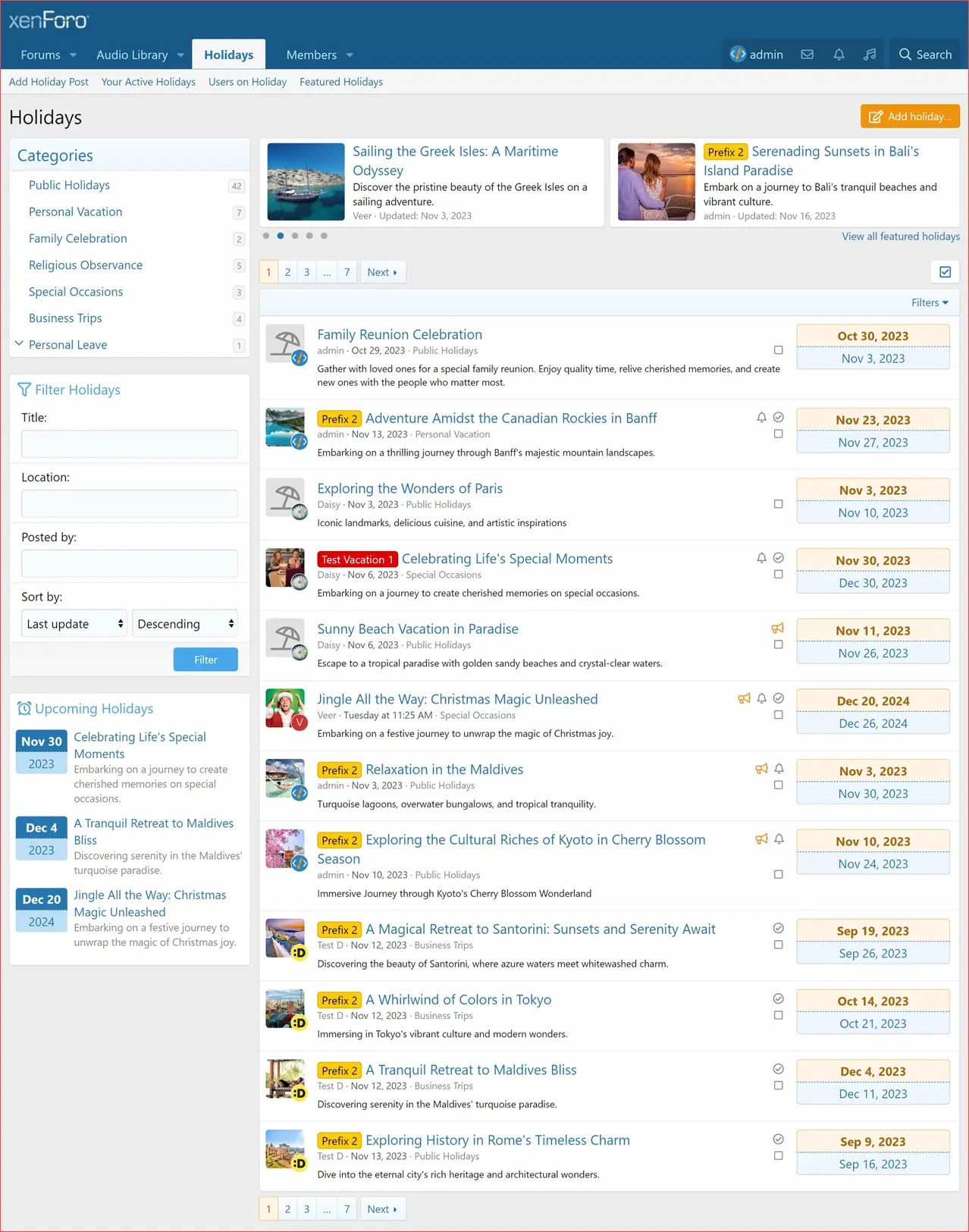 XenCustomize Holidays Manager Vacations Trips  Travelrelated CMS-7.webp