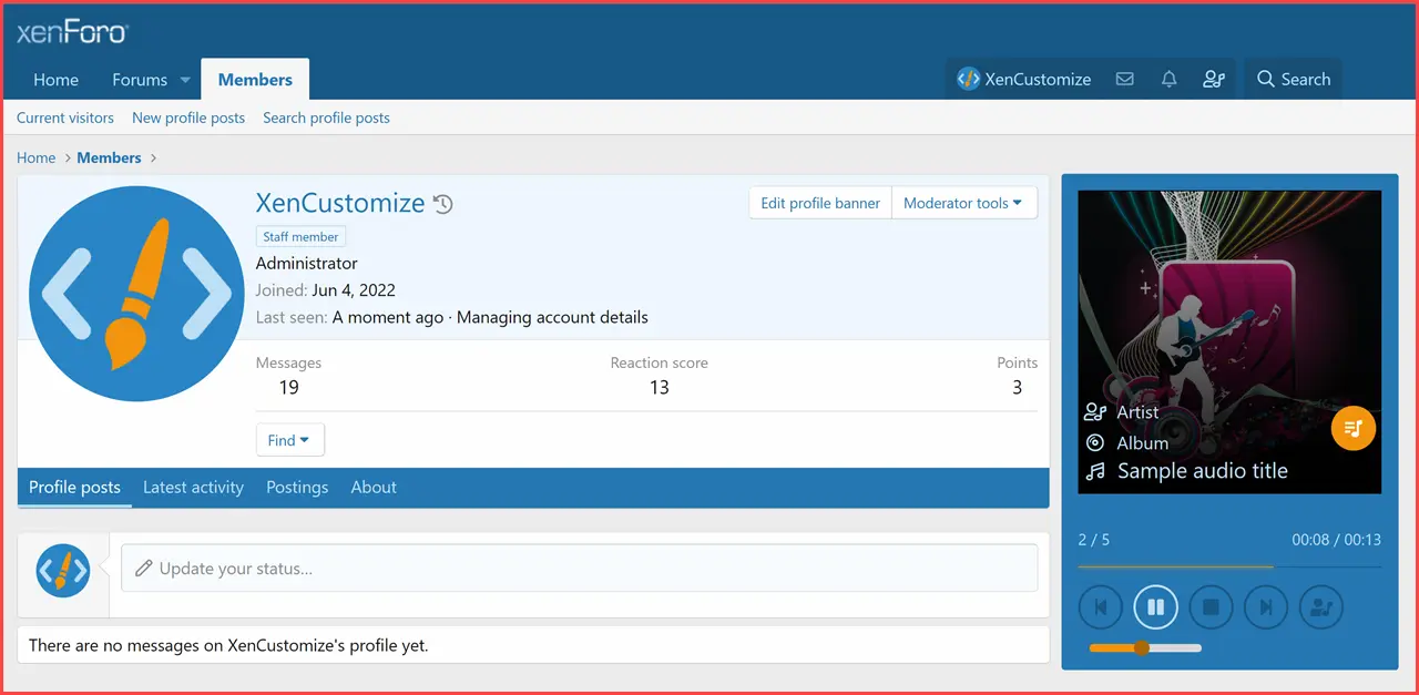 XenCustomize Profile Audio Player  Library  Music and Lyrics-1.webp