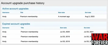 AndyB Account upgrade purchase history 1.3