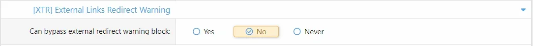 [XTR] External Links Redirect Warning 1.0.2