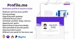 Profile.me - Saas Multiuser Profile & Resume Script