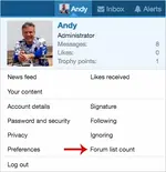 AndyB Forum list count