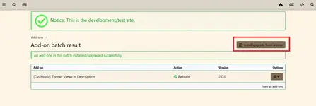 [OzzModz] Install/Upgrade Button On Install/Upgrade Success Page