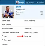 AndyB Email log