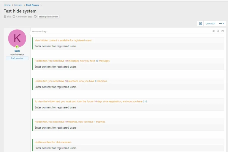 [MMO] Hide Bb-Code Content System 2.3.4 – XenForo 2